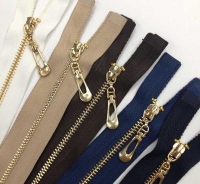 義烏廠家專業(yè)生產(chǎn)3號(hào)黃銅鍍淺金 黃金開(kāi)口條裝拉鏈